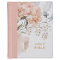 KJV Note-Taking Bible Faux Leather Hc Pink Floral Printed - Leather