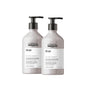 Loreal Professionnel Paris Serie Expert Silver Purple Shampoo - Professional Grey Hair Care Shampoo - 500ml x 2