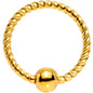 18G 5/16 Gold Tone Anodized So Twisted Captive Style Seamless Ring