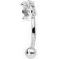 5/16 Clear CZ Gem Big Bling Curved Eyebrow Ring