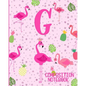 Composition Notebook G: Pink Flamingo Initial G Composition Wide Ruled Notebook - Paperback
