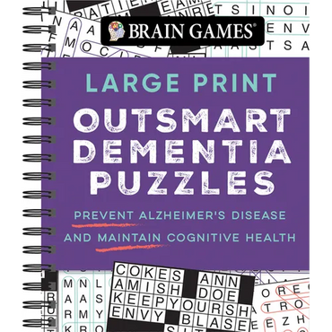 Brain Games - Large Print Outsmart Dementia Puzzles: Prevent Alzheimer's Disease and Maintain Cognitive Health - Spiral