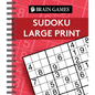 Brain Games - Sudoku Large Print (Red) - Spiral