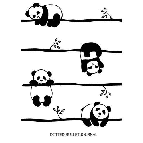 Cute Pandas - Dotted Bullet Journal: Medium A5 - 5.83X8.27 - Paperback