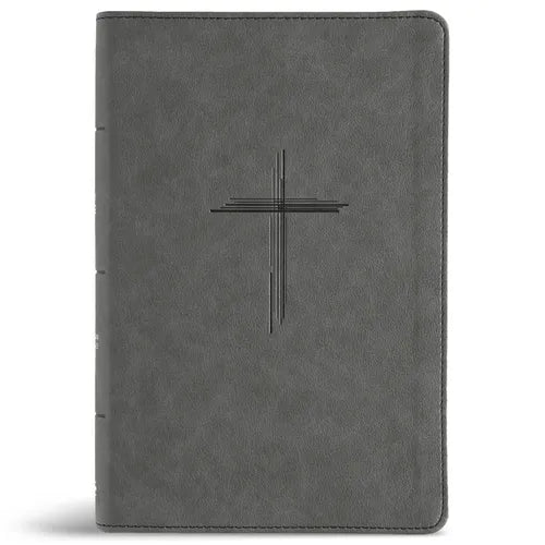 CSB Personal Size Giant Print Bible, Digital Study Edition, Charcoal Suedesoft Leathertouch, Indexed - Imitation Leather