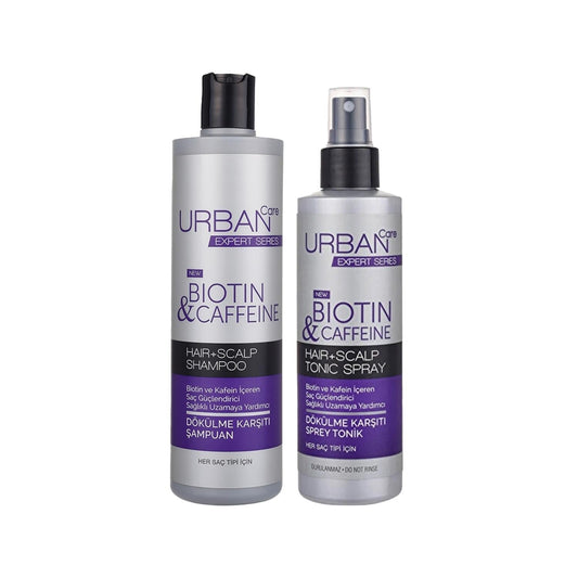 URBAN Care Expert Biotin and Caffeine Shampoo & Tonic Set - Nourishing Hair Care for Strength & Vitality