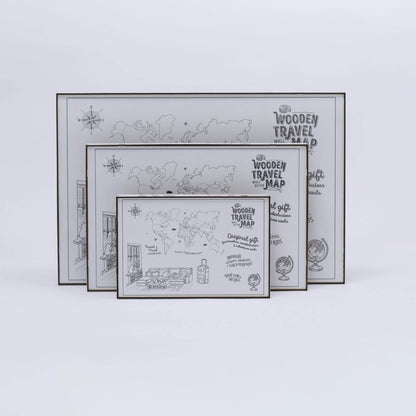 2D Wooden World Map Midnight