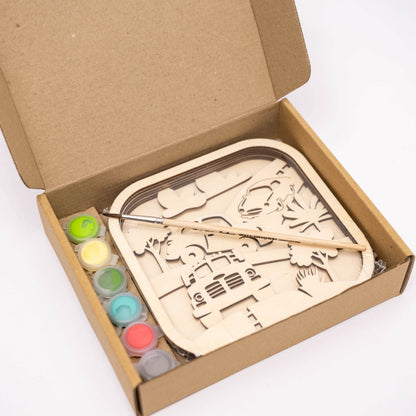 3D DIY Wood Painting Kit for Kids – Cars