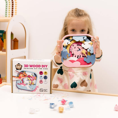 3D DIY Wood Painting Kit for Kids – Unicorn