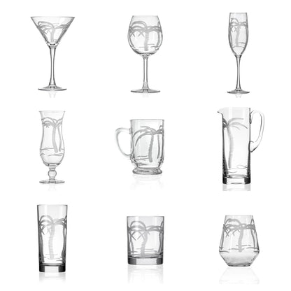 Palm Tree Etched Glassware