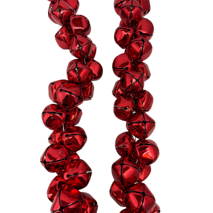 70 Inch Metal Jingle Bell Garland - Red