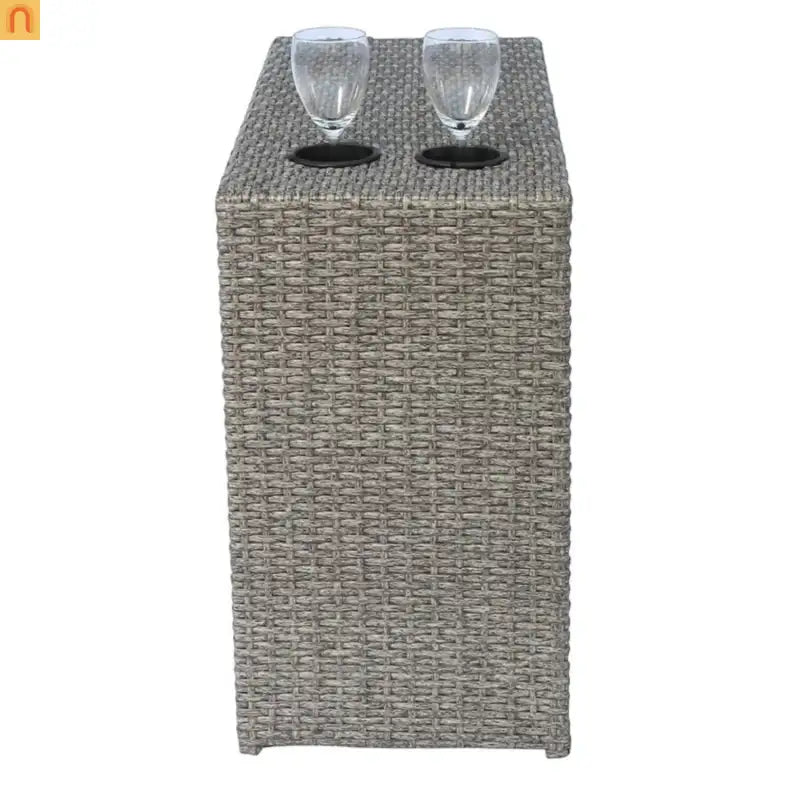 Outdoor Patio Set Wicker Gray Mix 12-Piece Seats 8 No Assembly