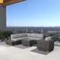 Outdoor Wicker Sectional Set 9 Piece 5 Person Brown
