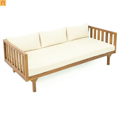 Outdoor Patio Acacia Wood Teak 3-Seater with Coffee Table 67.75in