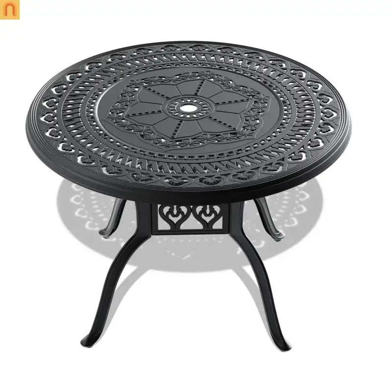 5-Piece Outdoor Patio Set Cast Aluminum Black