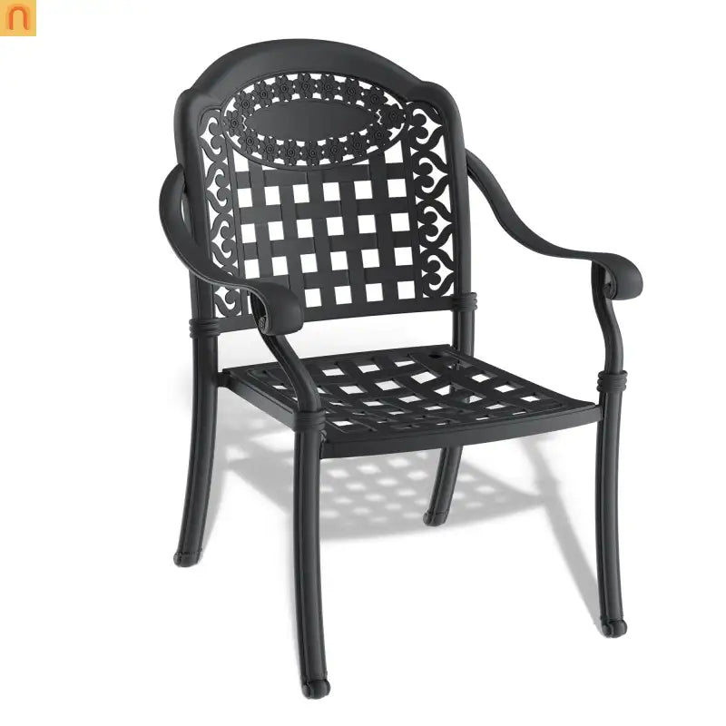 5-Piece Outdoor Patio Set Cast Aluminum Black