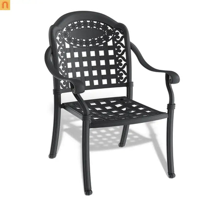5-Piece Outdoor Patio Set Cast Aluminum Black