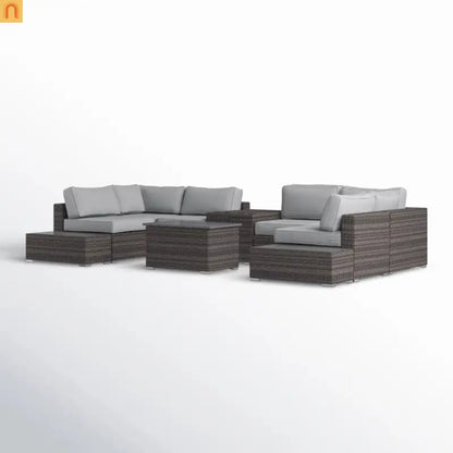 Outdoor Sectional Wicker 4 Person 148" Wide