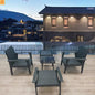 Outdoor Patio Set Rattan Gray 5-Piece Chair Ottoman Table