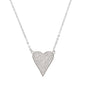 Pave Elongated Heart Necklace