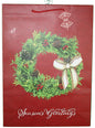 Paper Images Jumbo Gift Bag With Gift Tag - Season's Greeting Wreath