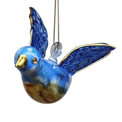 Blown Glass Bluebird - Azure Sky