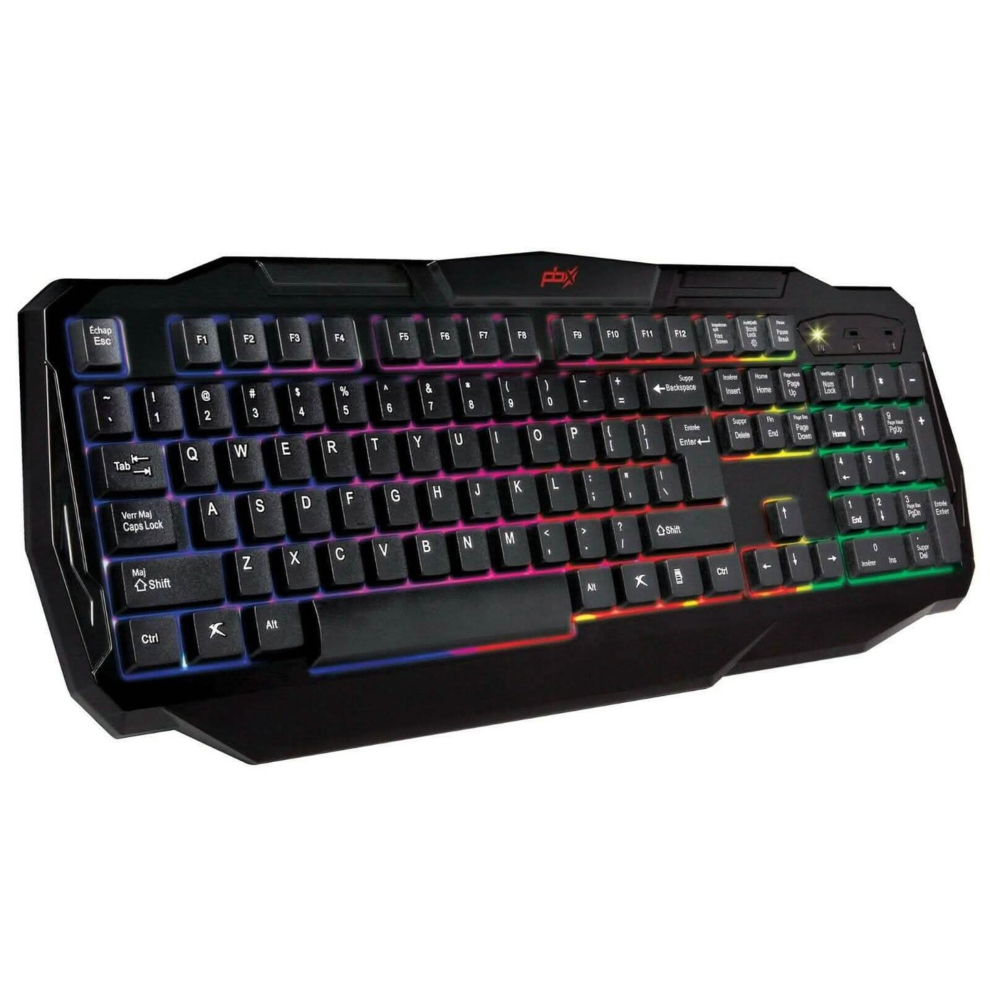 PBX Backlit Pro Gaming Keyboard - Full-Sized & Ergonomic with LED RGB Backlight
