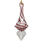 Candy Cane Stripe Blown Glass Ornament - Teardrop