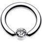 8G 1/2 Clear Gem 5mm Disc BCR Captive Ring