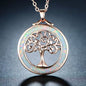 Peermont Tree of Life Necklace in White Fire Opal and Rose Gold Plating