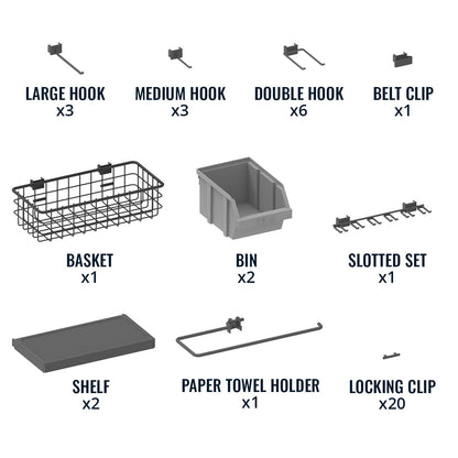 51" x 32" Pegboard |20 Attachments
