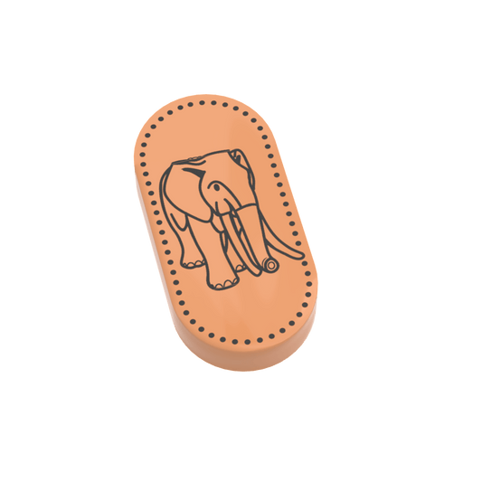 Pressed Penny - Elephant- Custom Printed 1x2 Tile - Made Using LEGO® Parts