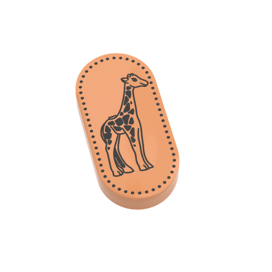 Pressed Penny - Giraffe - Custom Printed 1x2 Tile - Made Using LEGO® Parts