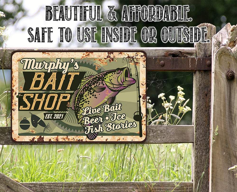 Personalized - Bait Shop - Metal Sign