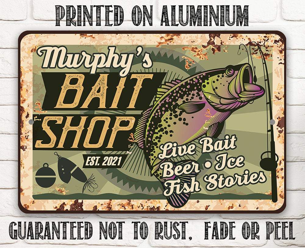 Personalized - Bait Shop - Metal Sign