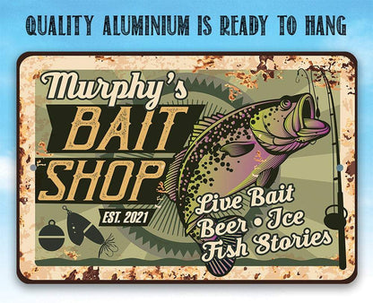 Personalized - Bait Shop - Metal Sign