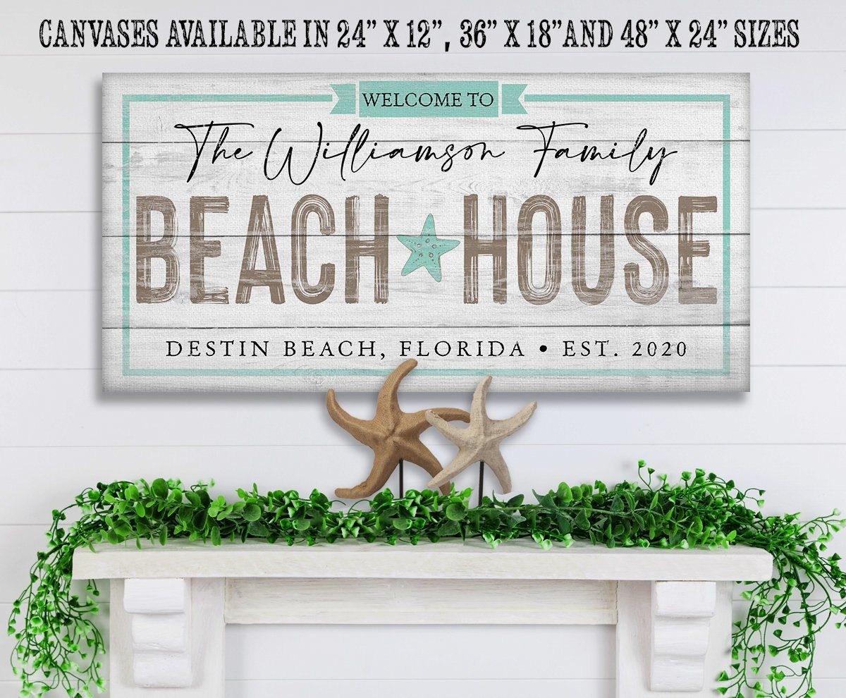 Personalized - Beach House - Canvas