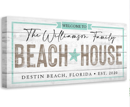 Personalized - Beach House - Canvas