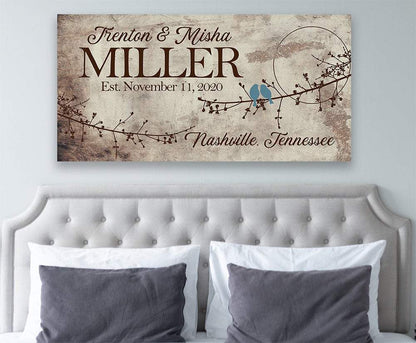 Personalized - Birds On A Branch - Canvas