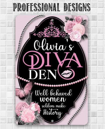 Personalized - Diva Den - Metal Sign