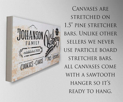 Personalized - Family Name Bakery - Canvas