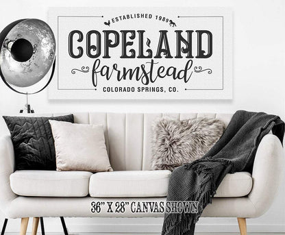 Personalized - Family Name Farmstead - Canvas