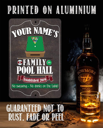Personalized - Family Pool/Game Room - Metal Sign