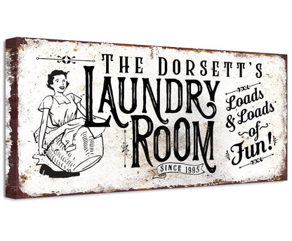 Personalized - Laundry Loads of Fun - Canvas