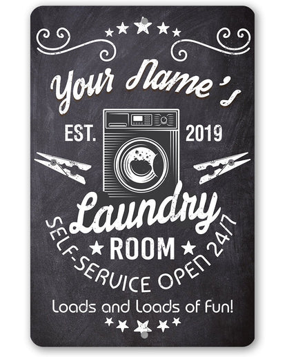 Personalized - Laundry -  Metal Sign