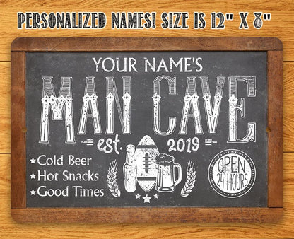 Personalized - Man Cave - Metal Sign