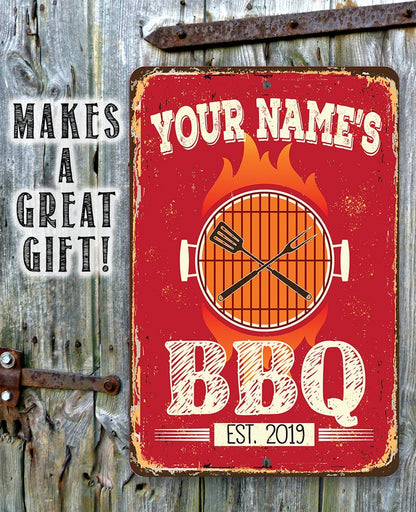 Personalized - BBQ -  Metal Sign