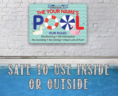 Personalized - Pool Rules - Metal Sign