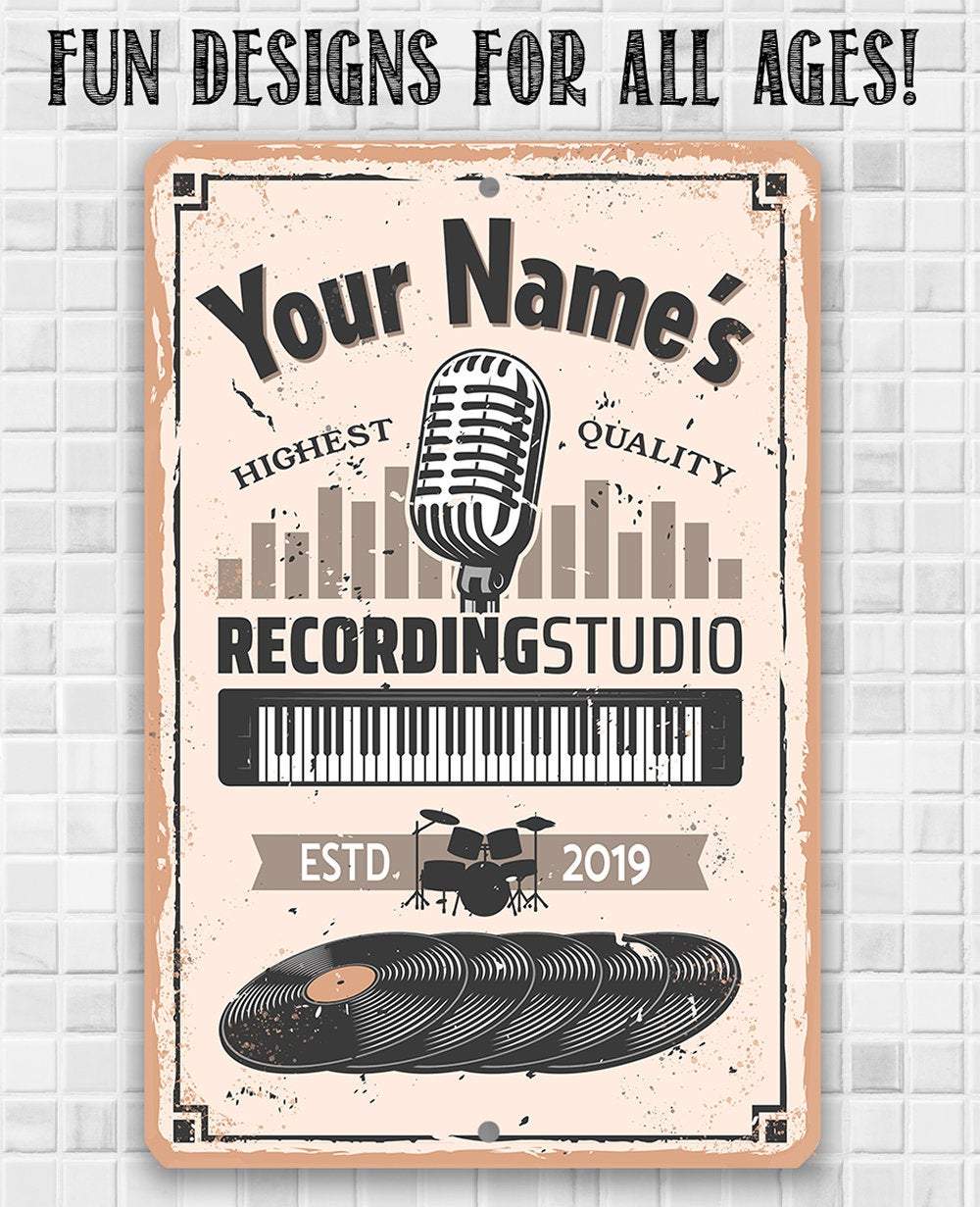 Personalized - Recording Studio - Metal Sign