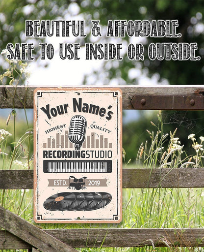 Personalized - Recording Studio - Metal Sign